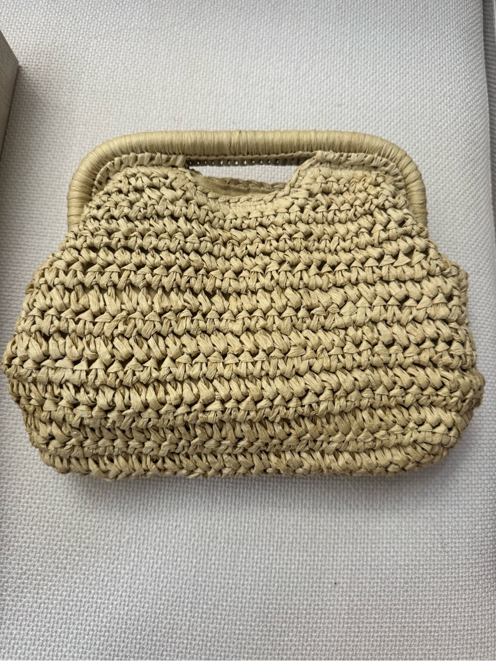 NWT Abercrombie & Fitch Raffia Straw Woven Handbag Natural